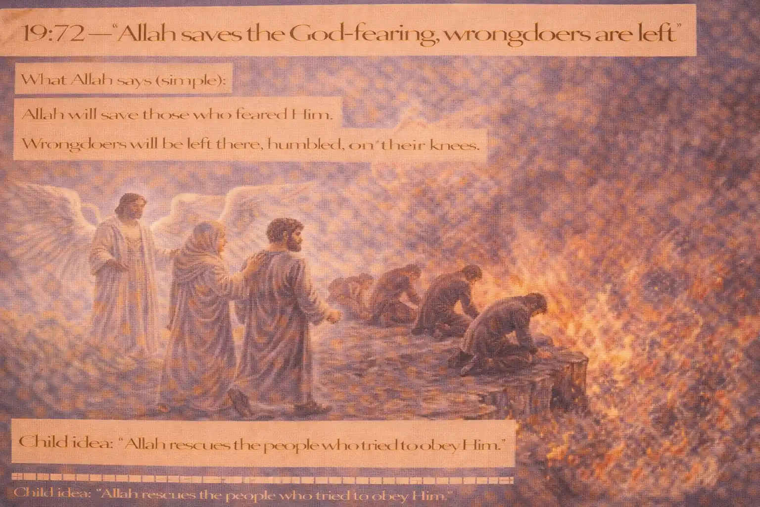 Verse 19:72 illustration